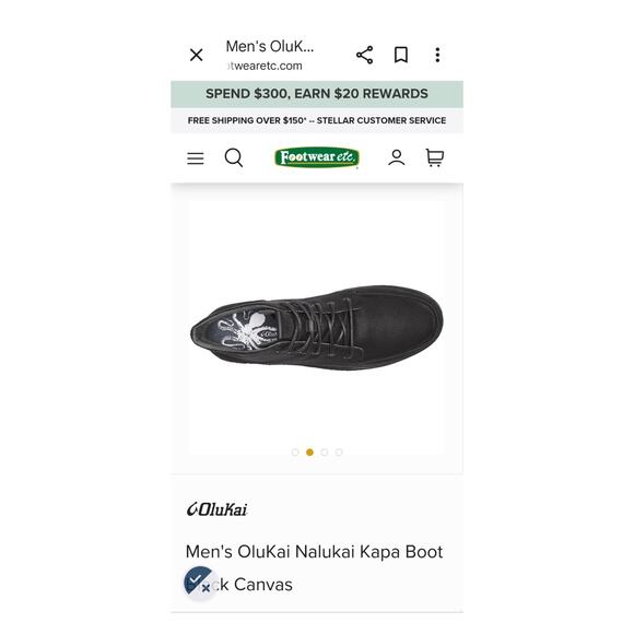 Olukai Nalukai Kapa Boots Men 9.5 Ankle Canvas Lace Up Black Shoes High Top